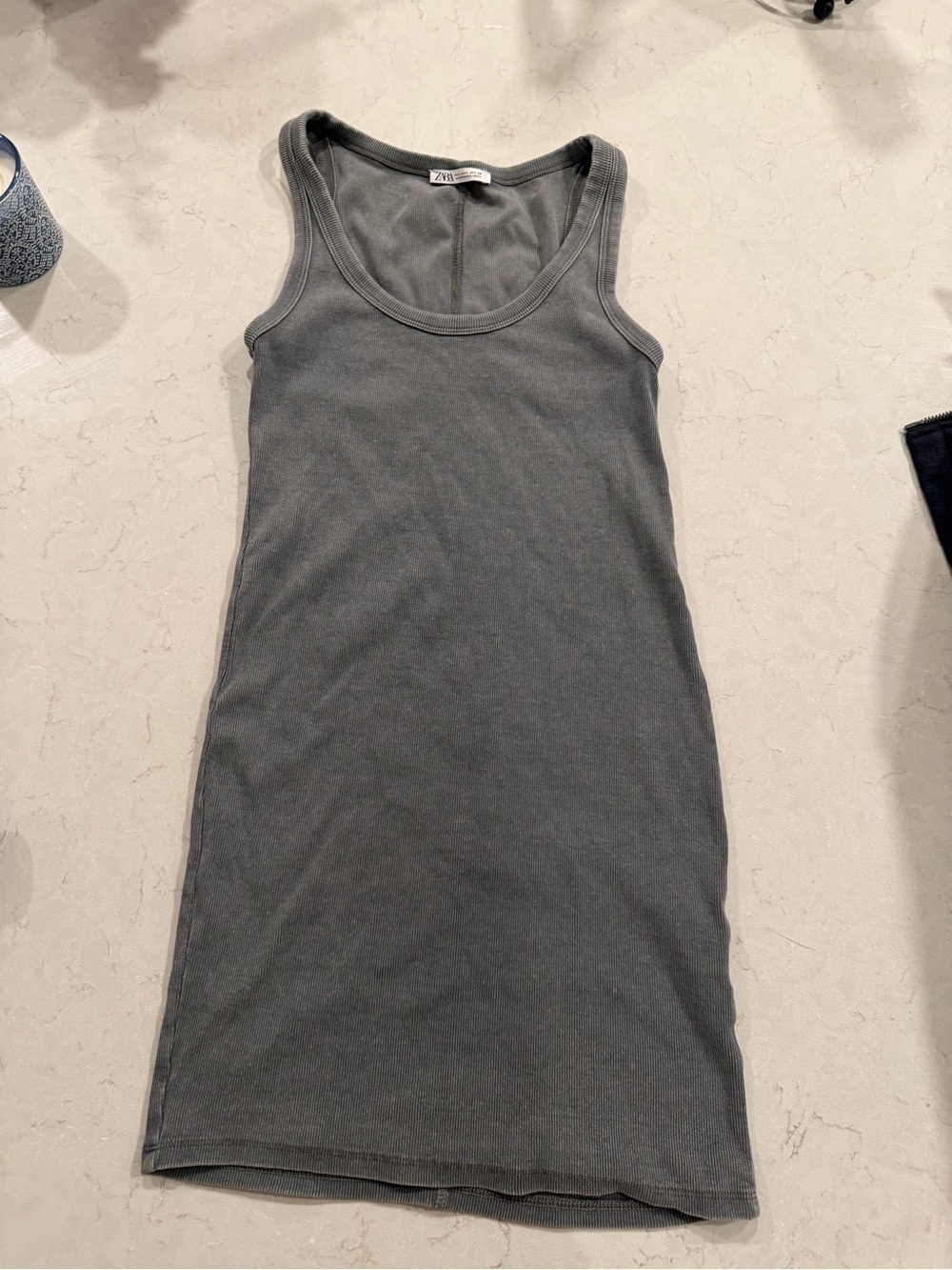 Zara Dark Gray Sleeveless Tank Mini Dress